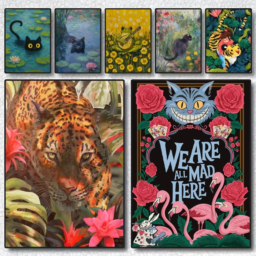 

Tiger Frog Cat Animal Poster Holiday Gifts Designed For Home Restaurant Office Space Corridor Wall Art