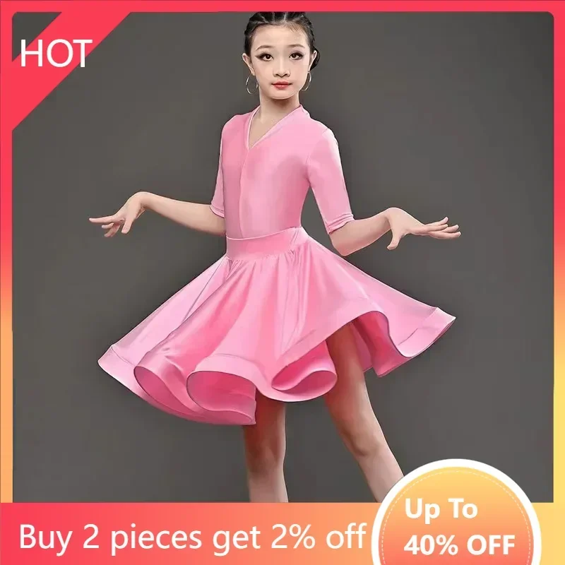 

Children Professional Latin Dance Dress for Girls Ballroom Dancing Dresses Rumba Cha Cha Samba Practice Performance Costume Suit