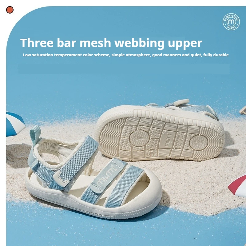 M1 & M2 แฟชั่นฤดูร้อนเด็กรองเท้าแตะ Ergonomics Anti-Crash Toe-ครอบคลุมด้านล่างนุ่ม Anti-Slip Unisex กีฬารองเท้าชายหาดสําหรับเด็กวัยหัดเดิน