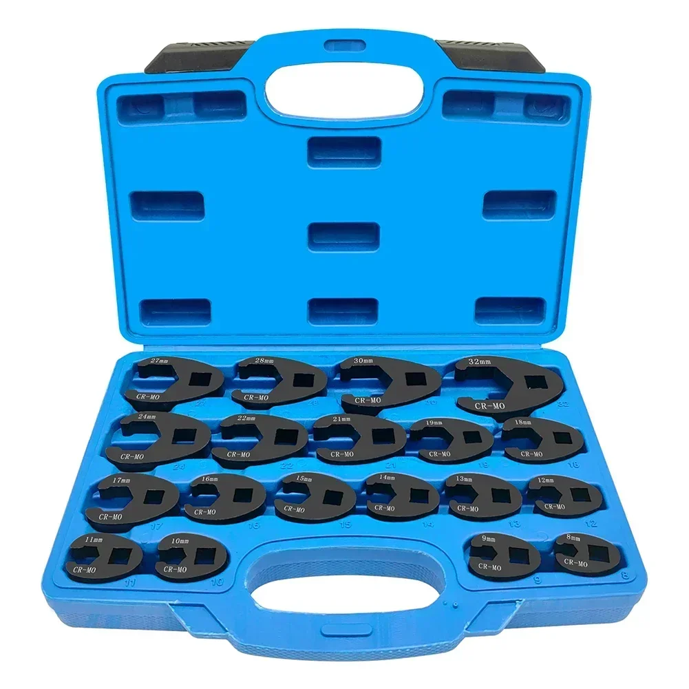 

For 1/2'' Drive Tools 19pcs Wrench Set Crowfoot Wrench Set Organized Storage Rust-proof Drop-forged Heat-treated