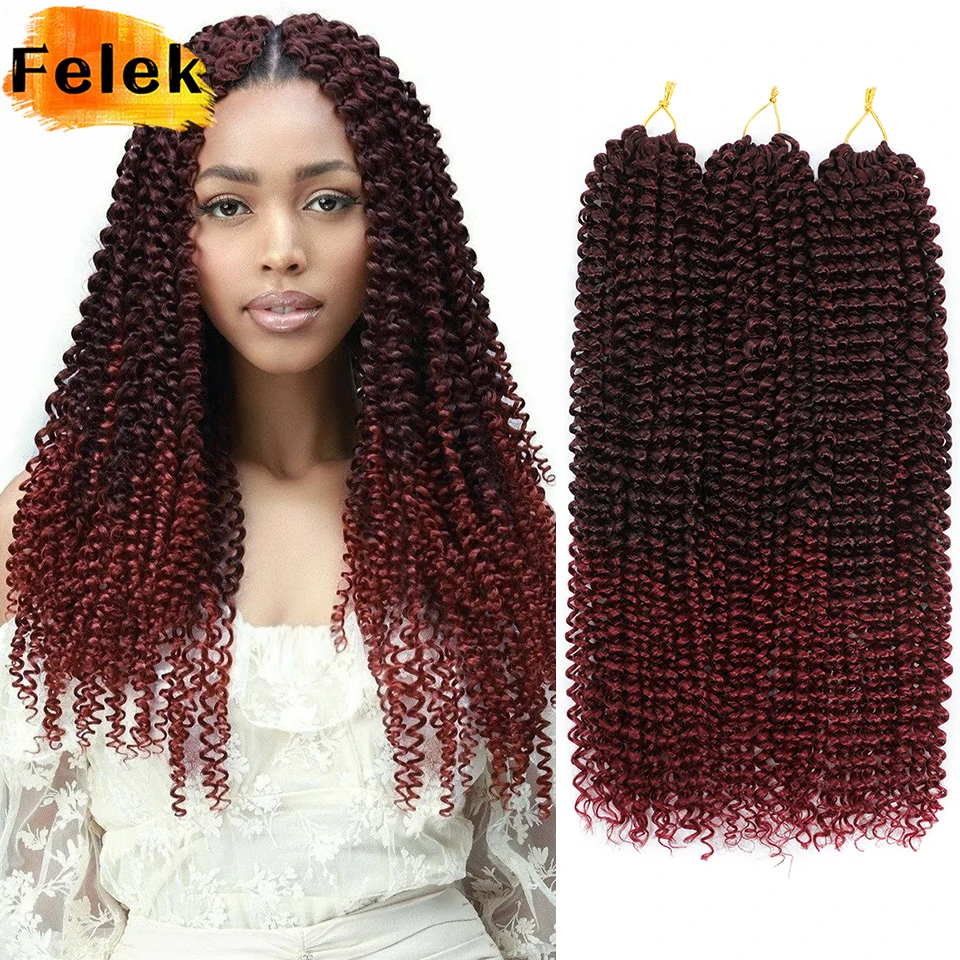 

3-6Pcs Bohemian Passion Twist Braiding Hair Extensions 22" Synthetic Curly Crochet Hair Extension Bug Water Wave Crochet Braids