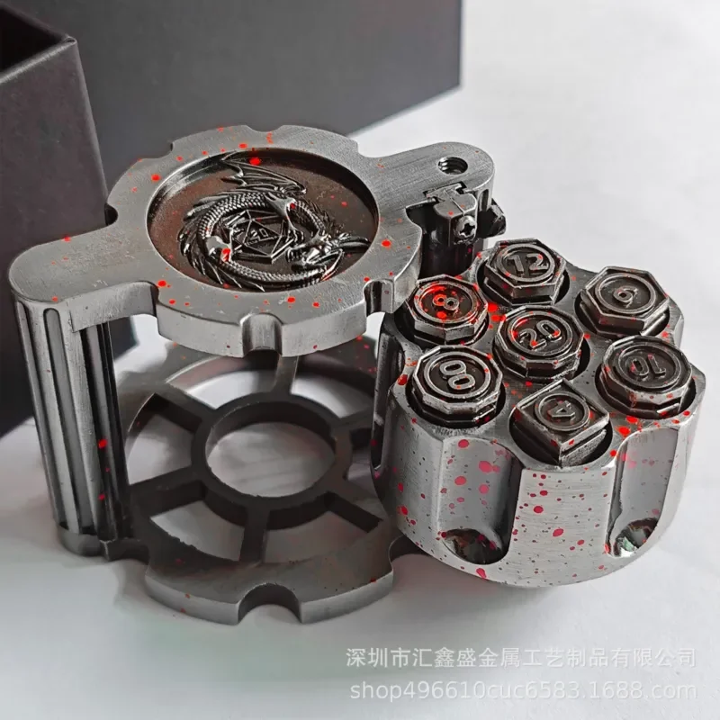 Metal Revolver Bullet DND Dice Set 7 Piece Cthulhu Board Game Accessories for Tabletop RPG Fantasy Gaming Long Tail Keywords