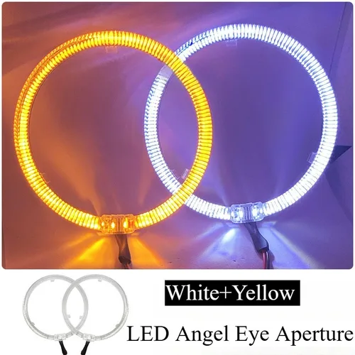 Imagen 2 del producto 2 uds bombilla LED de ojo de Ángel Halo 2,5 ""3,0"" luz de circulación diurna luz antiniebla luz de estilo luz de señal de giro blanca y amarilla