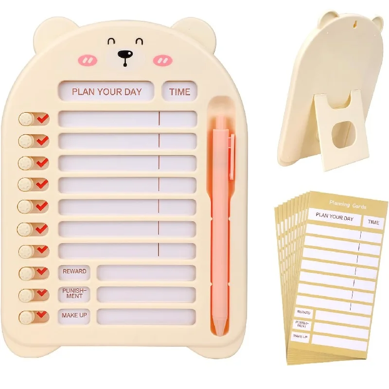 Reusable My Chores Daily Checklist Planner Memo Plastic Board Chore Chart Responsibility Behavior for Kid Self-discipline Card