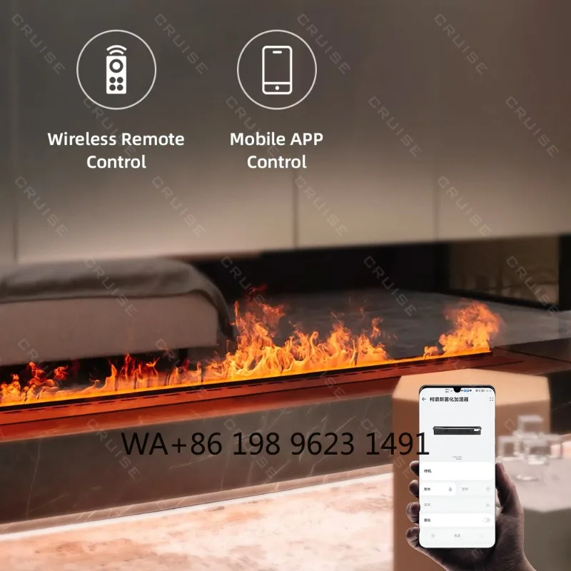 Insert LED Light Remote Control 3D Steam Atomizing Fireplace RGB Multicolor Flame Home Hotel Wedding Indoor Atmosphere Decor
