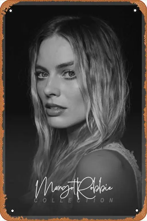 Margot Robbie (Acting) Retro Metal Sign for Garden Club Outdoor Indoor Home Wall Decorative 8x12 inch