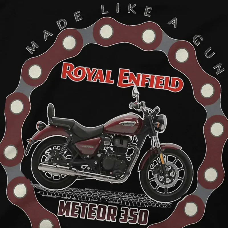 Royal Enfields Meteor Motorrad T-Shirt für Männer eines der britischen Retro Motorräder Vintage Baumwolle T-Shirt T-Shirts