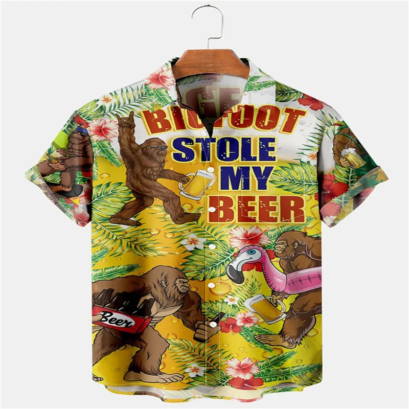 

Men's fashionable casual shirt short sleeved top 3D printed pattern clothing Hawaiian shirt men's social shirt