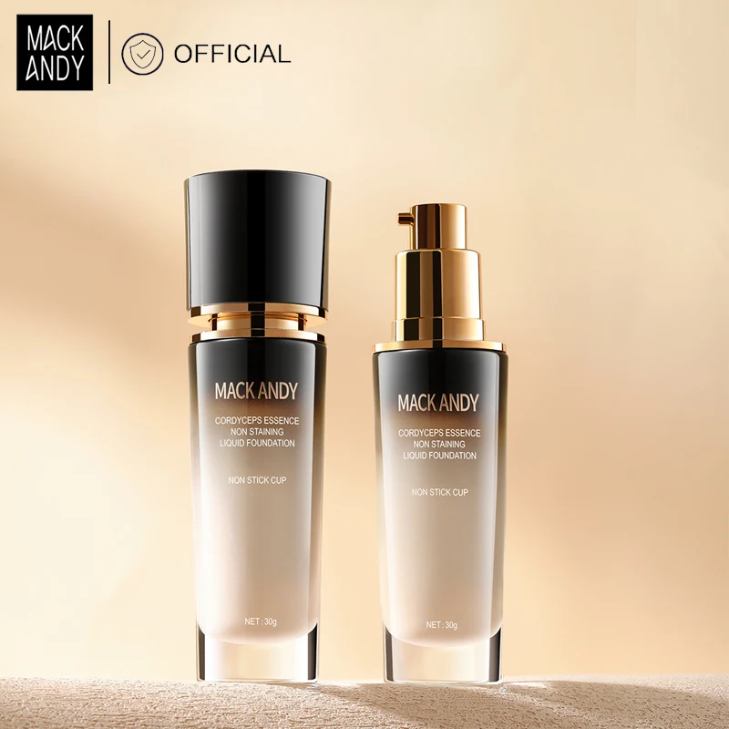 

MACKANDY Concealer Жидкая основа Кордицепс и формула витамина Е для типов сухой жирной кожи Увлажняющая основа с полным покрытием