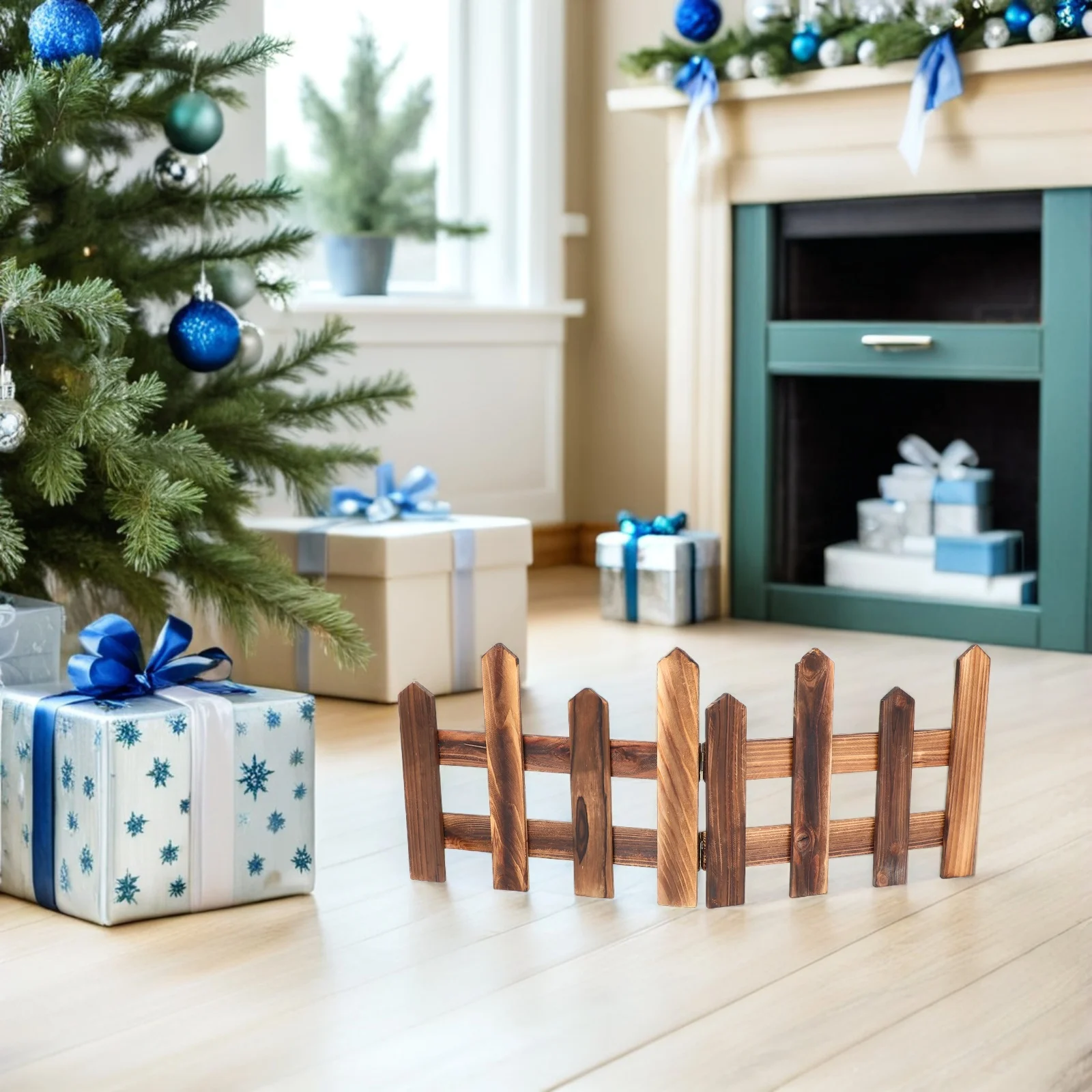 سياج شجرة عيد الميلاد بطول 1.2 متر، حاجز أمان قابل للإزالة وقابل للتعديل، سياج ديكور واقي للاستخدام في المنزل والحديقة والعطلات الخارجية