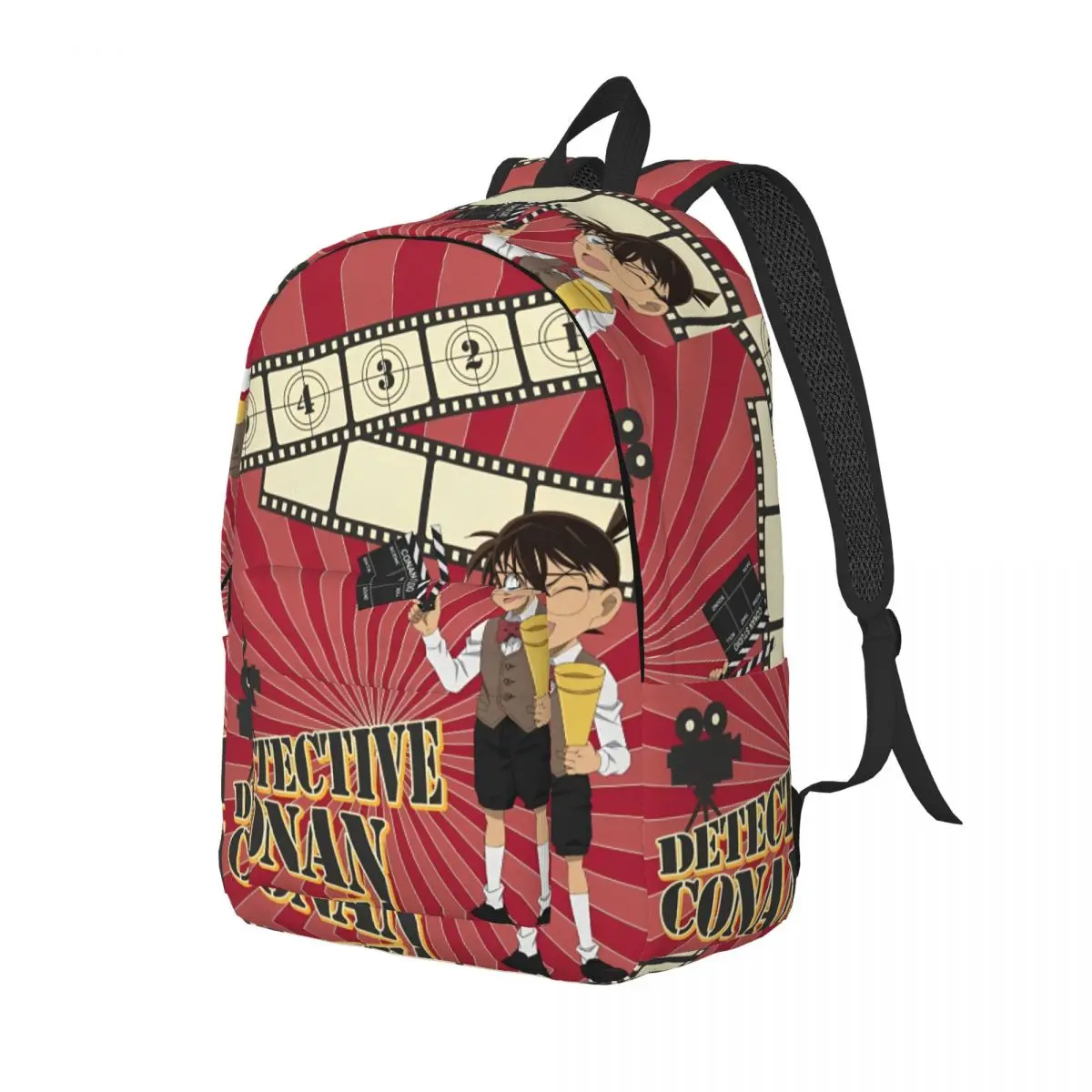 Vintage 90s Detective Conan Anime Backpack Men Women Teenage School Business Daypack Cartoon Laptop Computer Canvas Bags Gift
