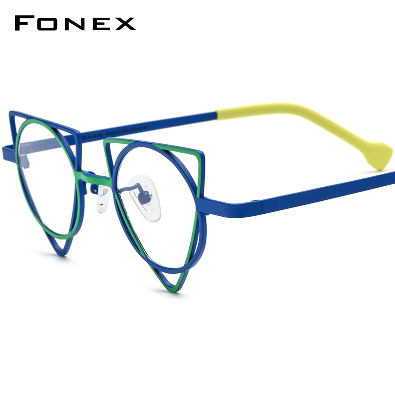 

FONEX Titanium Eyeglasses Frame Women 2024 New Colorful Fashion Irregular Men Glasses Eyewear F85859