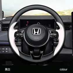 혼다 2023 XRV 베젤 오디세이 Ens1 Enp1 용 DIY 손 바느질 자동차 핸들 커버, 진짜 가죽 인테리어 액세서리