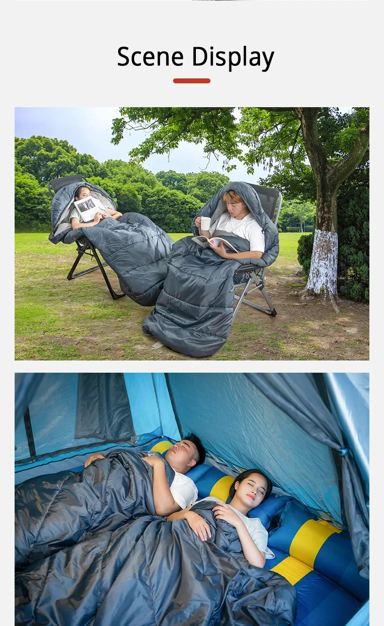 BISINNA Großer Camping-Schlafsack, leicht, 3-Jahreszeiten-Schlafsack, lange Größe, für Erwachsene, Ruhe, Wandern, Angeln – Detail 12