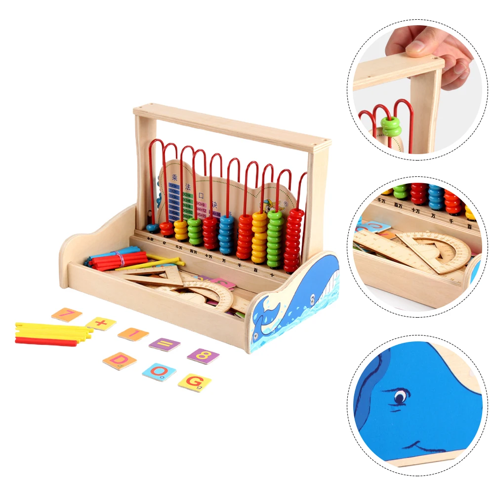 Ábaco de madera para matemáticas, herramientas de aprendizaje, juguetes educativos, cuentas aritméticas preescolares coloridas, desarrollo del cerebro