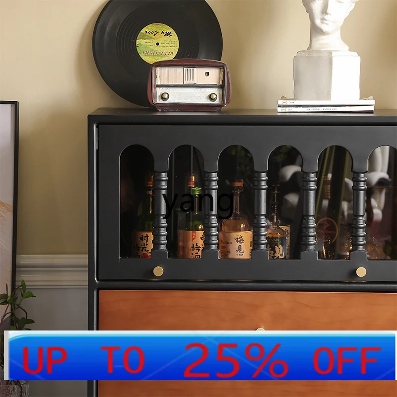 

Lmm retro solid wood chest bedroom antique storage small apartment household side cabinet