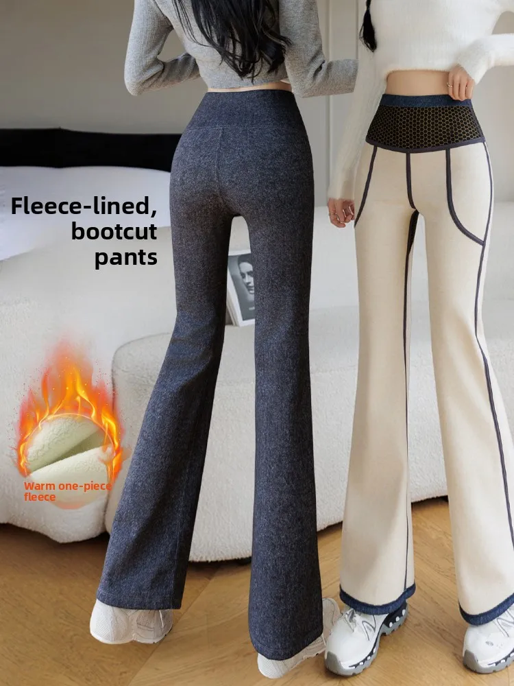 

Брюки для йоги Thiened Fce на подкладке, длинные брюки с высокой талией, удобные эластичные брюки без ограничений, повседневная одежда