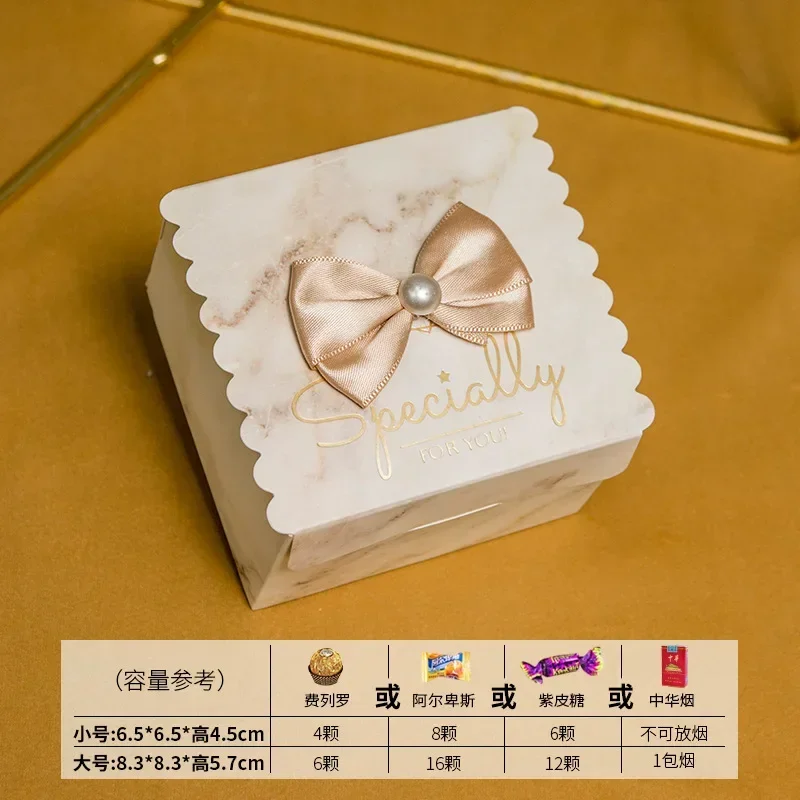 50/20pcs Wedding Favors For Guests In Bulk Navy Blue Marble Gift Box Bonbonniere Candy Treats Party Decorations With Ribbon view 4