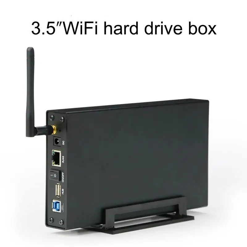 Blueendless Wireless HDD Enclosure Box Portable NAS Network Storage Super Speed USB 3.0 Wi-Fi Server 3.5