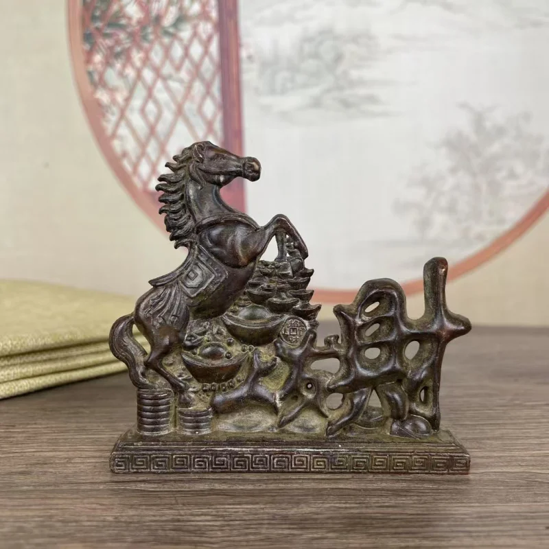 

Copper Figurine Wealth Fortune, Stepping on Gold Coins, Auspicious Horse for Home and Office, Craft Decorati