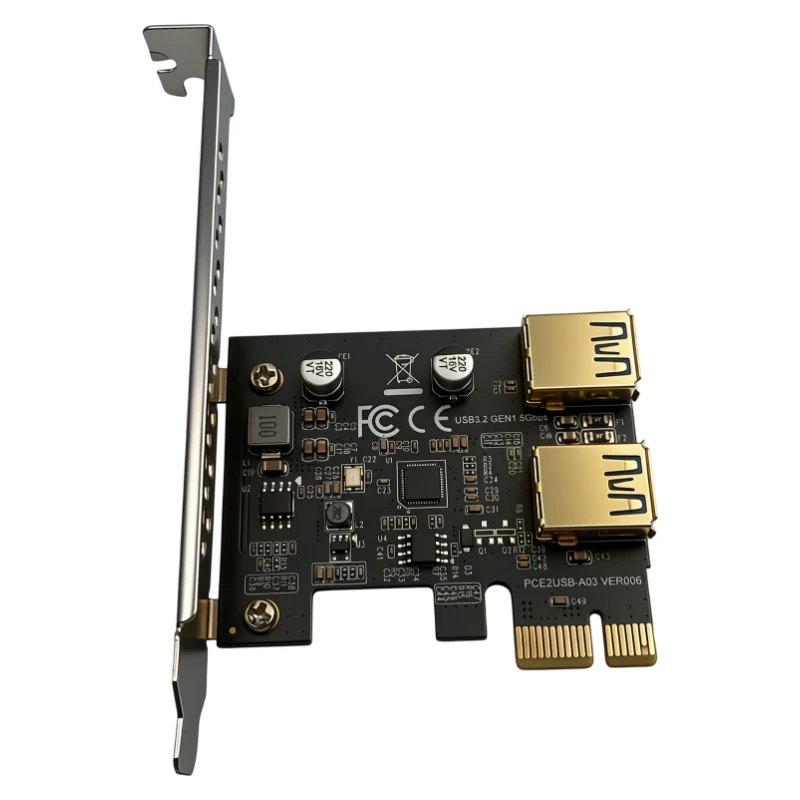 PCI‑E X1 to 2‑Ports USB 3.0 Expansion Card ASM1042A Chip Super Speed 5Gbps PCI Express USB3.0 Controller Adapter For Desktop PC