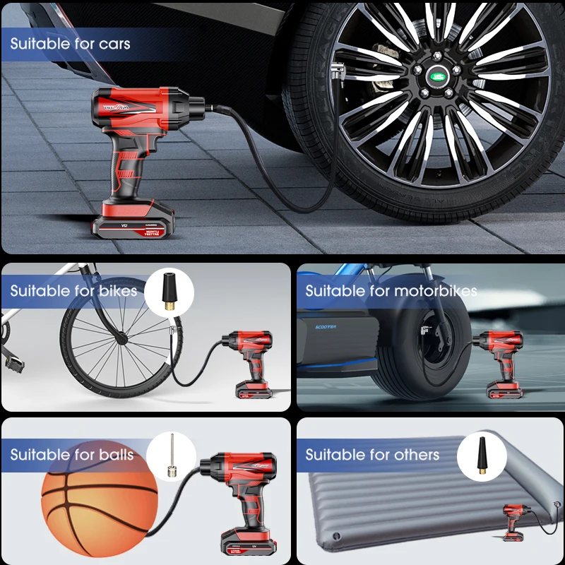 CARSUN-bomba de aire inalámbrica para coche, compresor de aire portátil, recargable, Digital, inflador automático de neumáticos