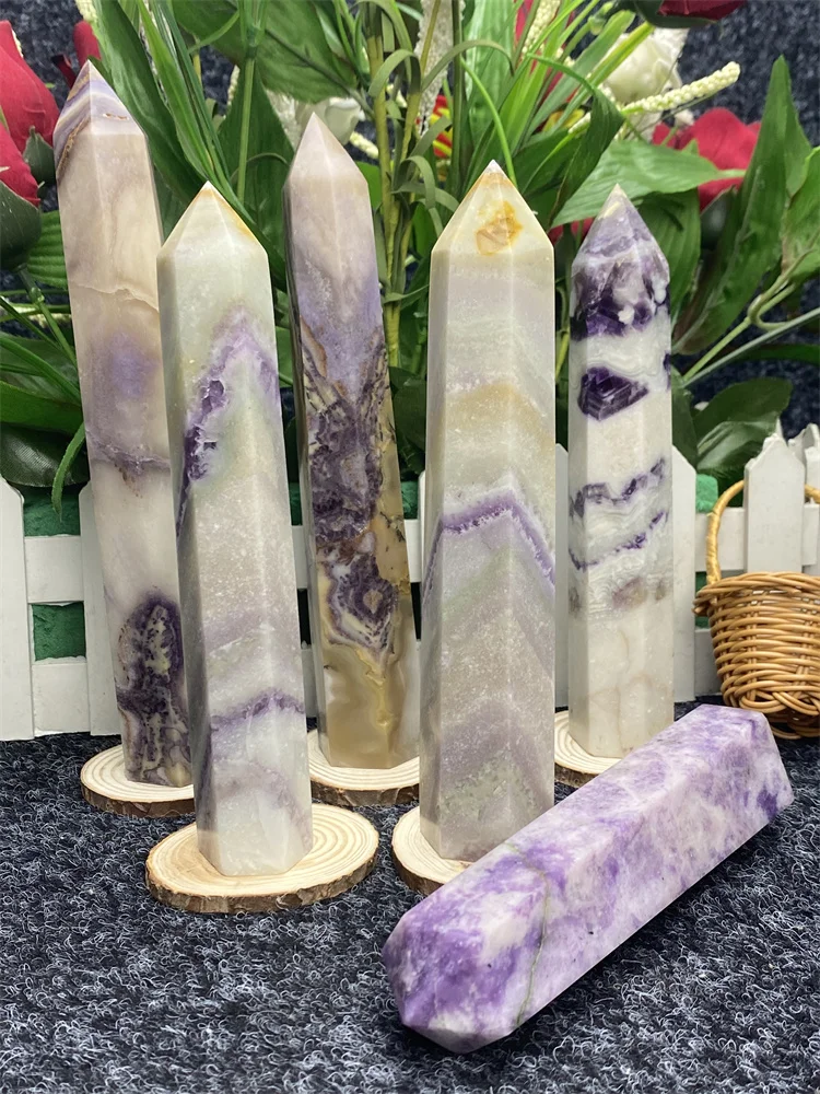 

100% Pure Natural Fluorite Hexagonal Obelisk Healing Reiki Wand For Holiday Gifts Dekor Ev Aksesuarlari Decoration Maison Witchc