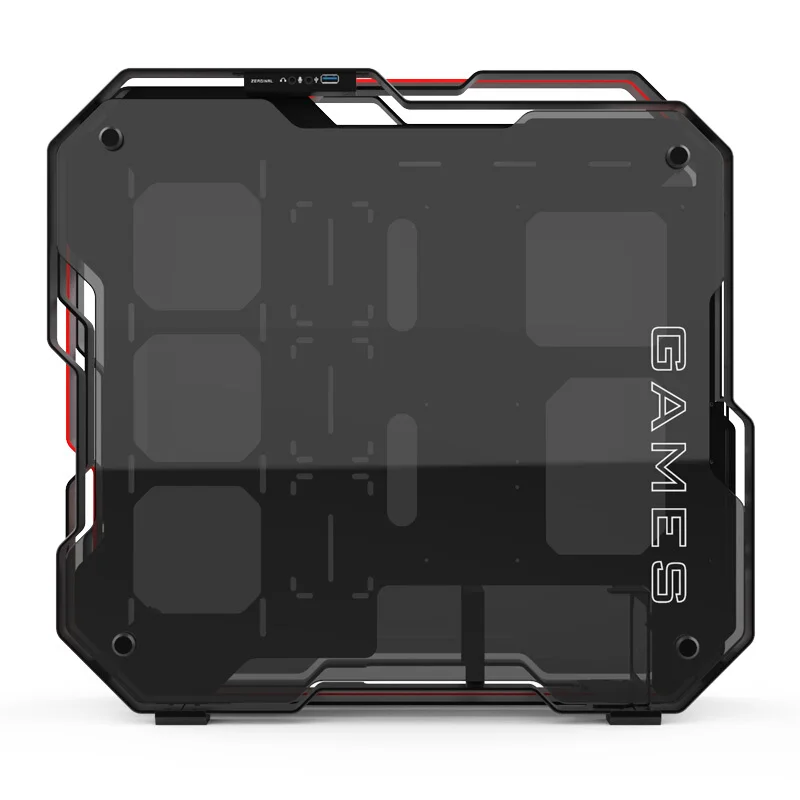 ZEAGINAL ZC-07 ATX mid-tower chassis tempered glass side transparent all-aluminum computer DIY host open black and red chassis