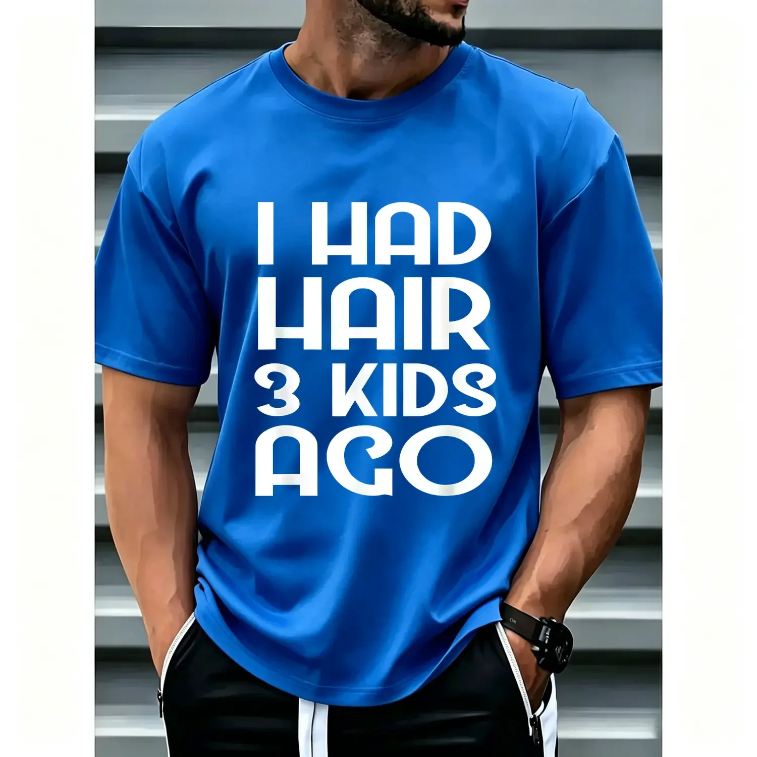 Humorous Bald Dad T-Shirt for Fathers of Triplets Perfect Gift for Dad on Father's Day