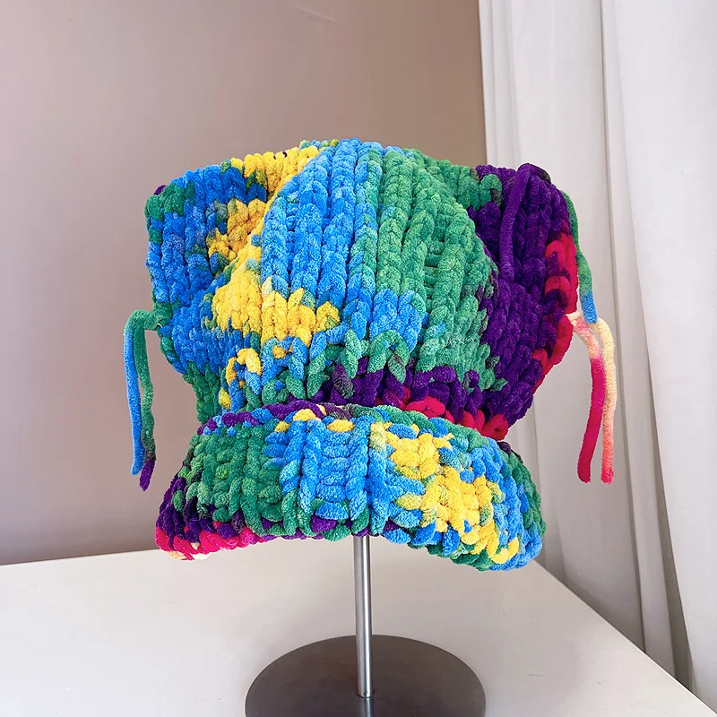 Chenier осенне-зимняя шерстяная шапка с волосатыми ушками вязаная полосатая летающая шапка женская зимняя теплая шапка-бини с защитой ушей