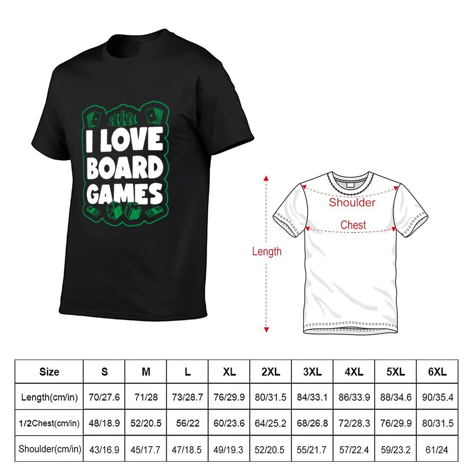 I Love Board Games Gift Game Board Gaming Game Lover T-Shirt T-shirt short blank t shirts Men's clothing