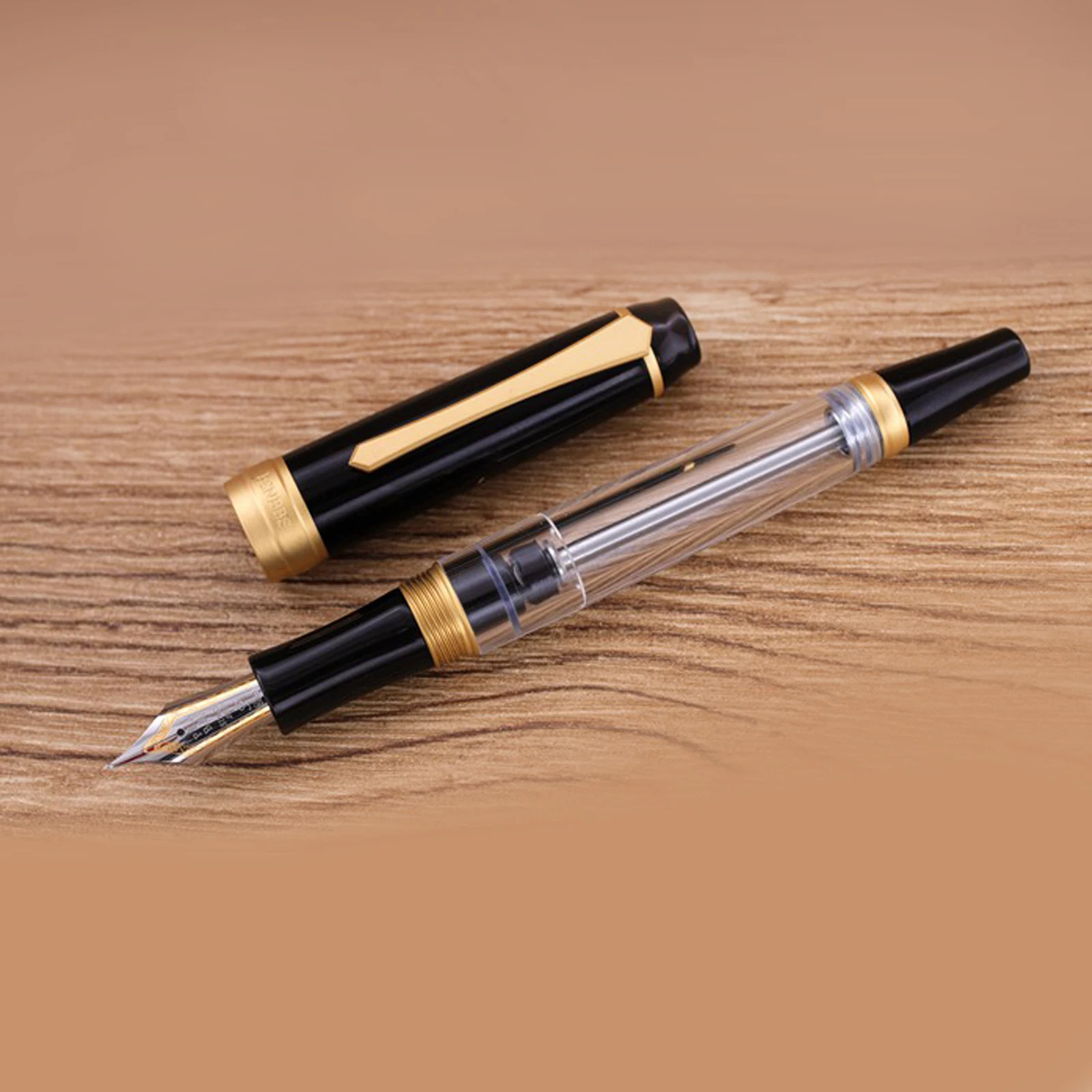 Imagem -06 - Penbbs Vacuum Filling Fountain Pen Clipe Dourado Caneta de Tinta Acrílica Canetas Criativas Presente Material de Escritório Empresarial Punho Fino 456