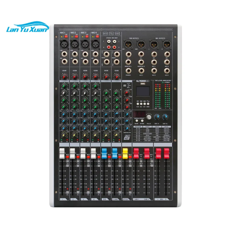 

New Arrival Professional Digital Mixing Console Audio Interface 8 channel Pro Sound Dj Powered Mixer For Studio Stage
