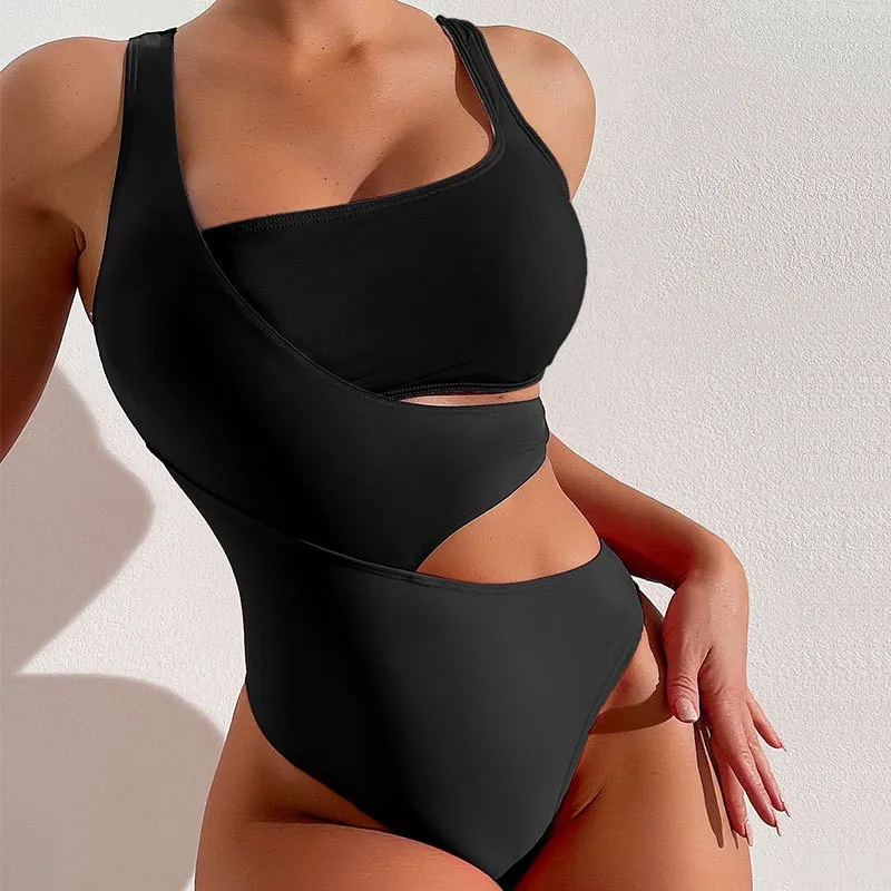 One-Piece Swimsuit For Women, Color Contrast, Beach Bikini, Swimwear, Bathing Suit Summer