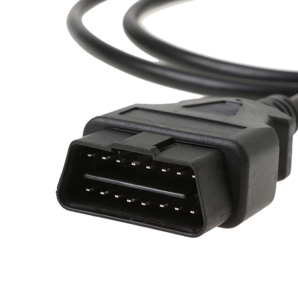 Obd2 16 pinos macho para db9 cabo adaptador fêmea, porta serial para carros