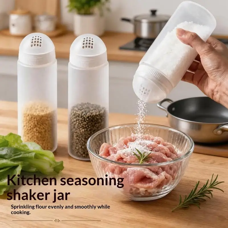 1Pcs Kitchen Seasoning Containers 400/600ml Clear Plastic Spice Jar With Shaker Lids BBQ Outdoor Spice Jar Cooking Tool