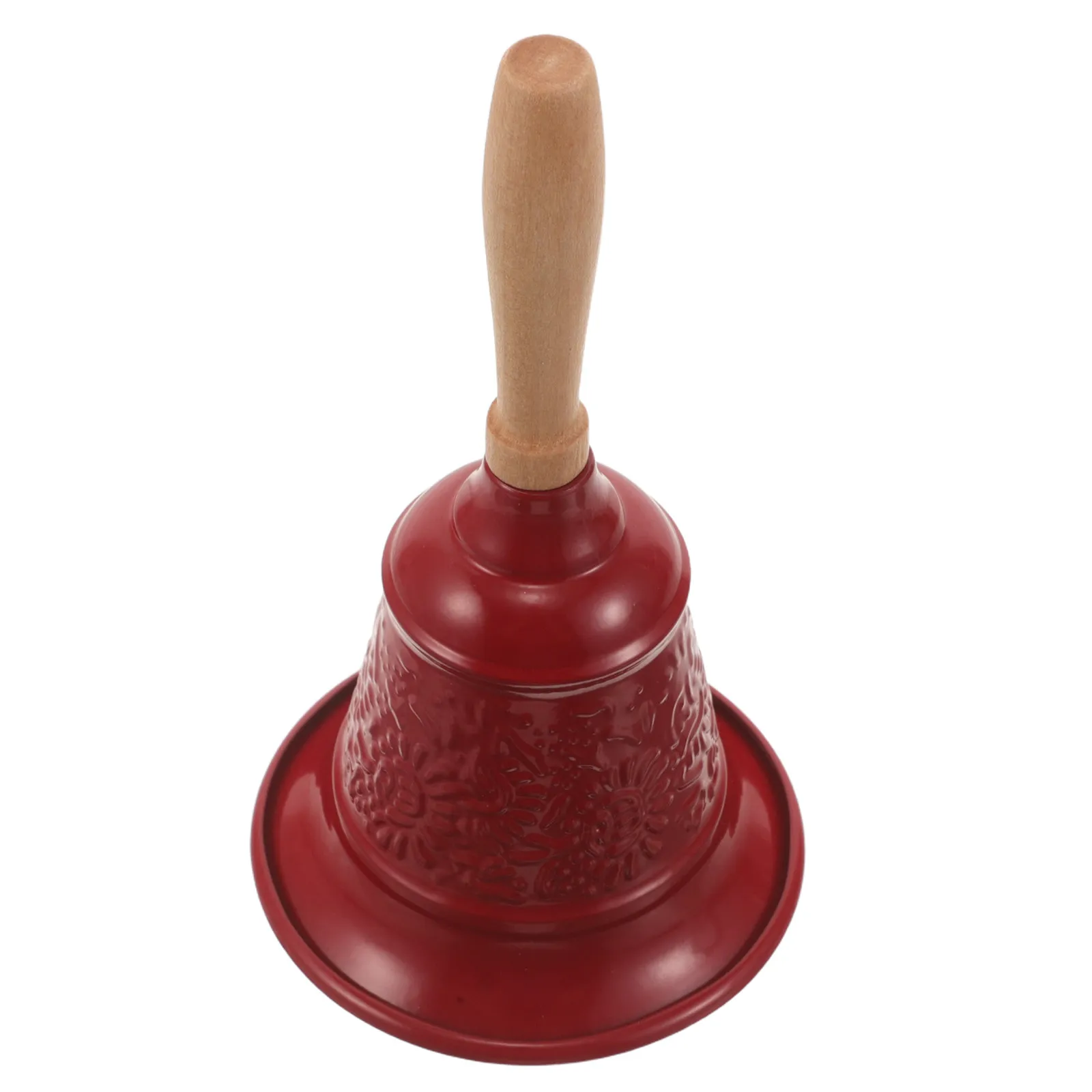 Red Hand Bell Vintage European Style Metal Dinner Call Bell Decorative Holiday Tabletop Ringing Christmas Party Gathering