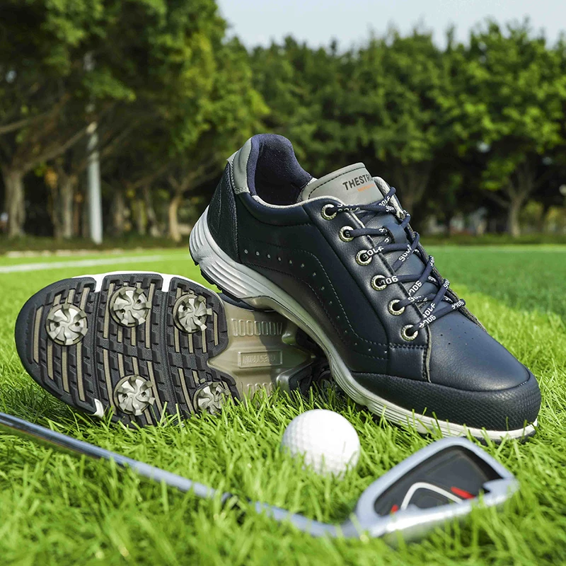 New Professional Spiked Men Golf Shoes Waterproof Microfiber Anti-collision Toe Outdoor Competition Sports Sneakers  size 39-48