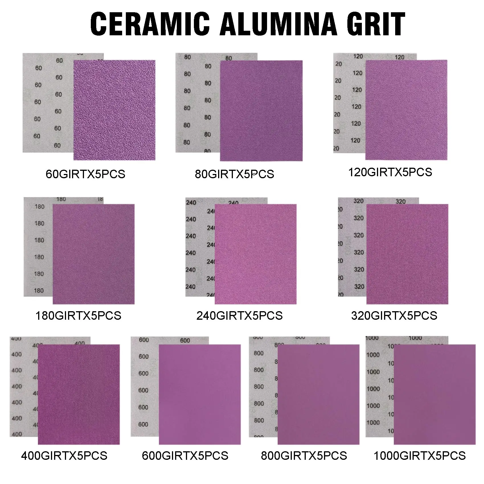 115*140MM 50 pezzi fogli di carta vetrata a secco viola per levigatrice per palme 60-1000 grana Hook and Loop fogli abrasivi per carta vetrata Bundle