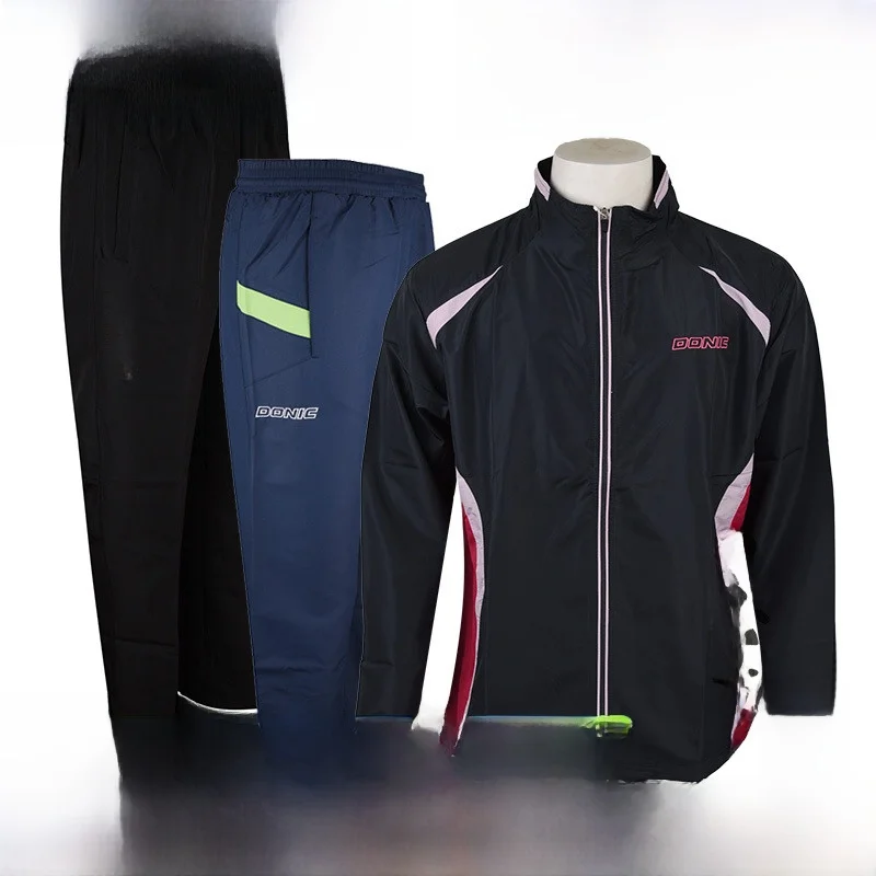 Donic Long Sve Tenis Meja Orm Set untuk Pria dan Wanita Olahraga Cetition Twear Celana Panjang Perlengkapan Penggemar Fitn