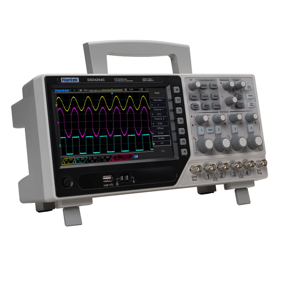 Hantek DSO4204C 200MHz 1GS/s Sample Rate LCD PC Integrated USB Portable Oscilloscopes  4 Channel Digital Storage Oscilloscope