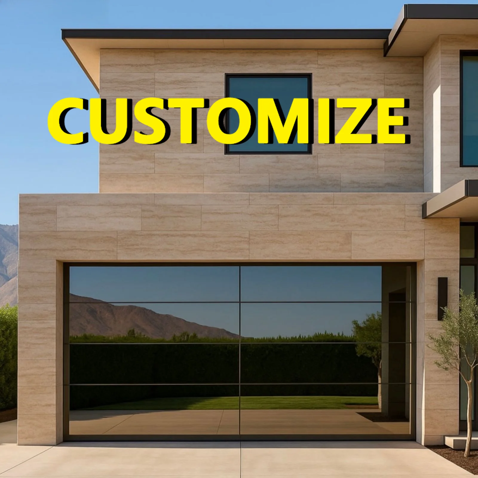 Any Size Custom Nordic Minimalist Aluminum Garage Door Matte Solid Color Panel Remote Auto Lift Simple Residential Entry Door