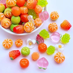 10Pcs Resin Lovely Mixed Artificial Orange Fruits Flatback Cabochon Scrapbook Kawaii DIY Embellishments Accessories D77