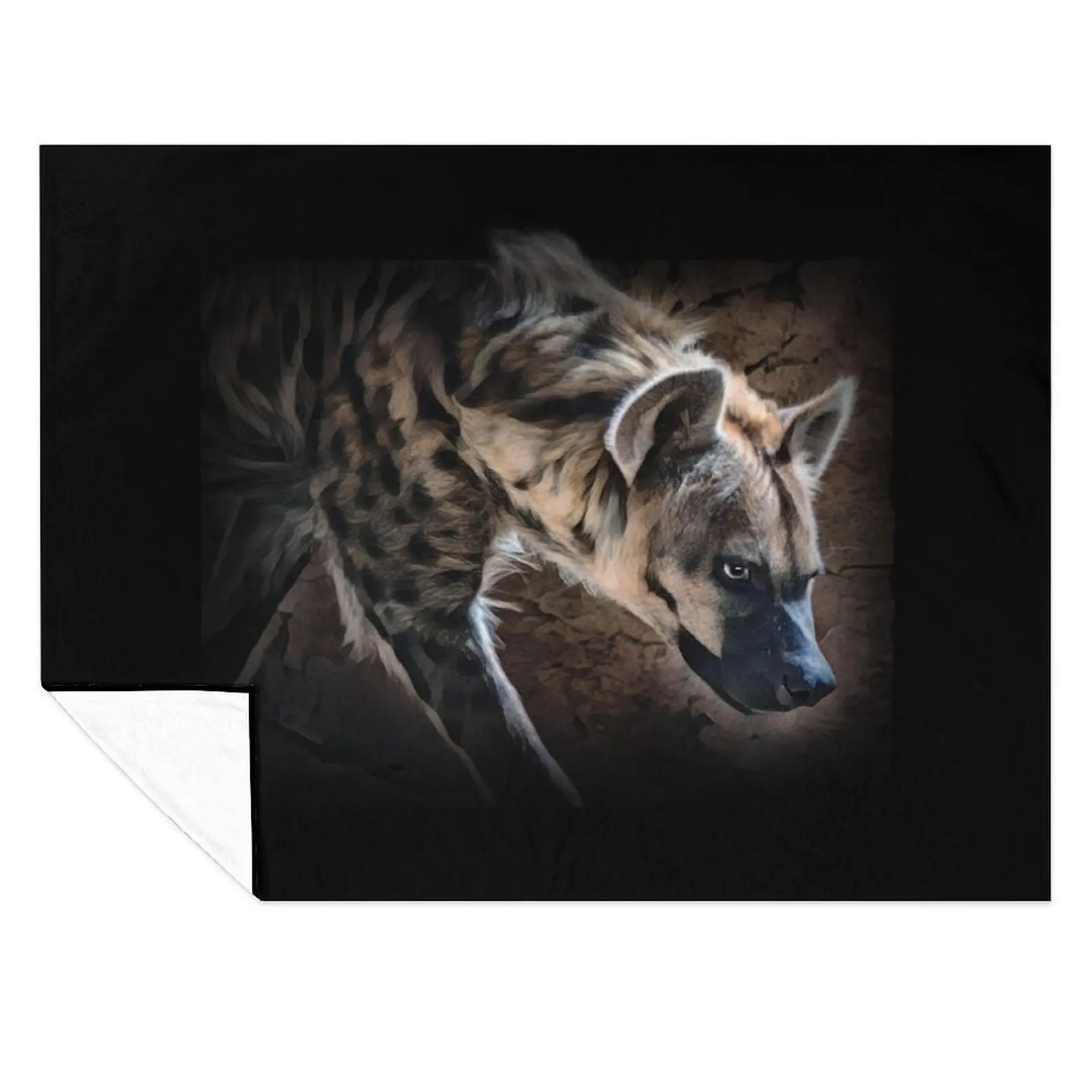 

Spotted Hyena In Shadows Throw Blanket Extra Large Throw Flannel Fabric Camping Picnic Blankets
