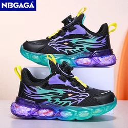 Fashion Kids Sport Shoes Boys Breathable Sneaker Hook&Loop Students School Running Sneakers Casual Summer Walking Shoes