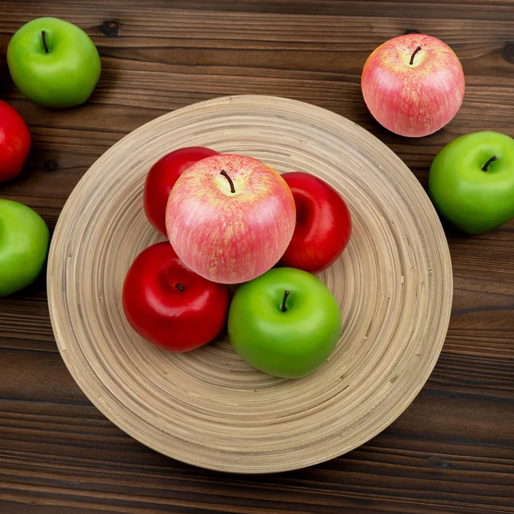 10pc Home Shop Party Lifelike Artificial Fruit Kitchen Fake Display Food Decor Artificial Fruit Faux Apples Plastic Decorative