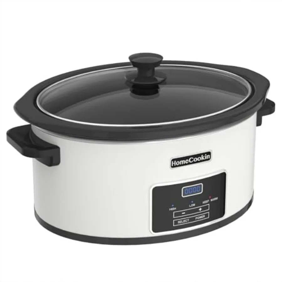 

7-Quart Programmable Slow Cooker with Timer Keep Warm - Small Kitchen Appliance for Family Dinners - Serves 6+ People - Heat Se