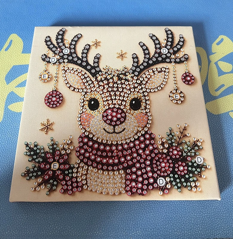 Weihnachts-Perlen-Diamantmalerei, handgemachtes Perlenbild, Weihnachtsengel-Glocken-DIY-Set, Feiertagsdekoration für Zuhause, Diamantmalerei, verschiedene Stile zur Auswahl, handgemachtes Heimdekorationsbild, Weihnacht – Detail 7