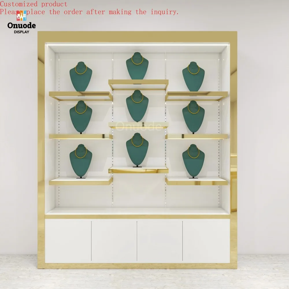 

Custom.Elegant Sophisticated Jewelry Showcase Cabinet with LED Lighting for Store or Home Display