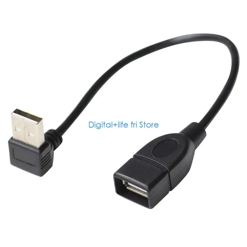E06D New 90 Angled Down/Up Usb 2.0 Extension Cable Male To Female Data Charging Hard Drive U Disk Usb Data Cord Connection